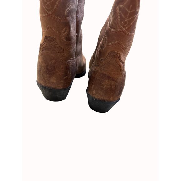 Ariat men’s brown leather western boots shoes 8B SKU 5548 main image 4
